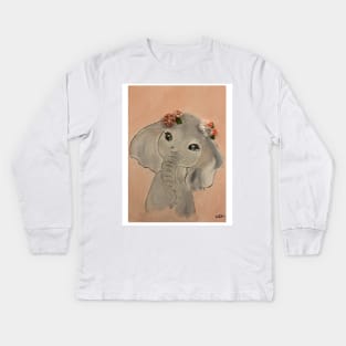 Baby girl elephant Kids Long Sleeve T-Shirt